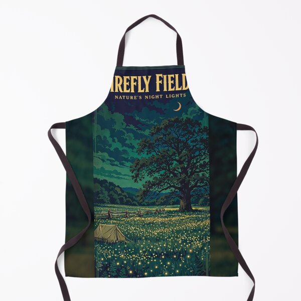 Item preview, Firefly Fields Vintage Poster Fireflies and Tent at Night designed and sold by MojoHill.
