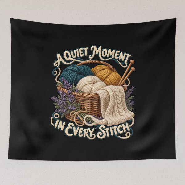 Item preview, Quiet Moment in Every Stitch Knitting Basket designed and sold by TeeAbility.