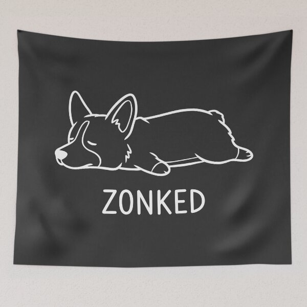 Item preview, Zonked Sleeping Corgi Dog Minimalist Cute Art designed and sold by Amir Faysal.