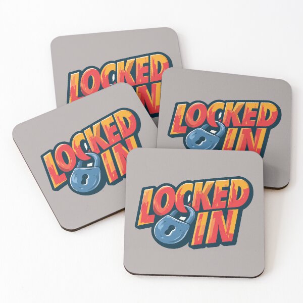 Item preview, Locked In Retro Comic Text Design with Blue Padlock designed and sold by peterdesigns.