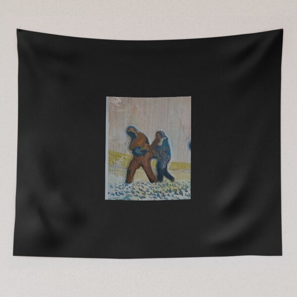 Item preview, Two Walking Figures in an Earth-Toned Landscape  designed and sold by geranovart.