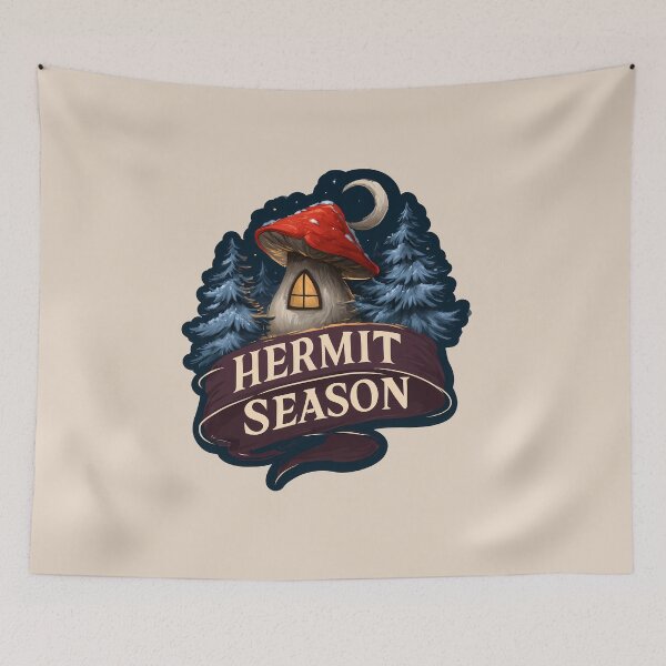 Item preview, Hermit Season Mushroom Cottage Dark Cottagecore Winter Desig designed and sold by peterdesigns.