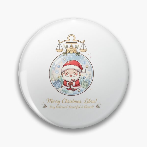 Item preview, Cute Libra Santa Christmas Snow Globe Gift designed and sold by Zodiac Celestial Art.