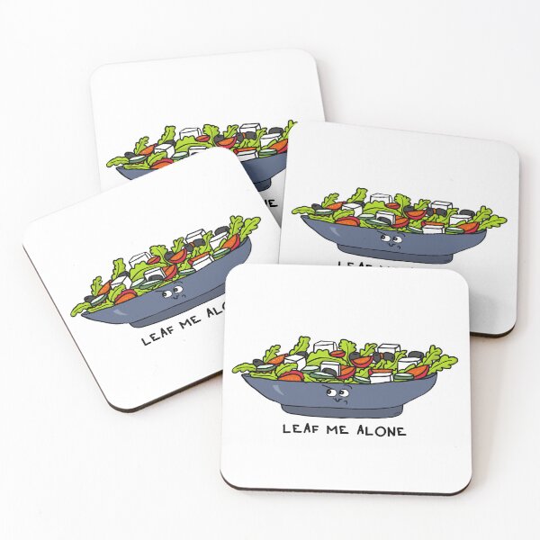Item preview, Leaf Me Alone | Funny Salad Plant Based Visual Pun Sticker designed and sold by MyxaART.