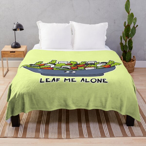 Item preview, Leaf Me Alone | Funny Salad Plant Based Visual Pun Sticker designed and sold by MyxaART.