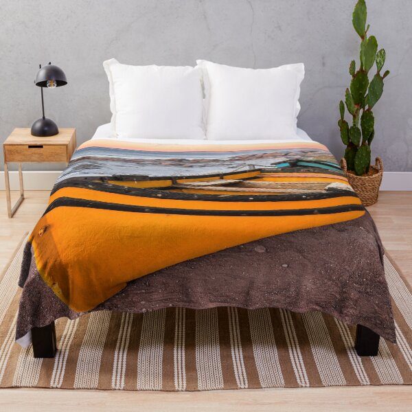 Item preview, Vibrant Wooden Fishing Boats Landscape Photo designed and sold by Coastal Wearable Art & Home Decor.