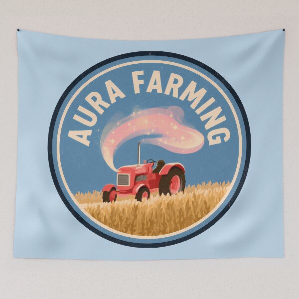 Item preview, Aura Farming Retro Tractor Badge Graphic designed and sold by peterdesigns.
