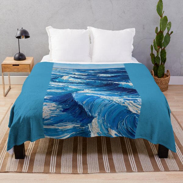 Item preview, Rolling Blue Ocean Waves in Thick Impasto designed and sold by codex401.