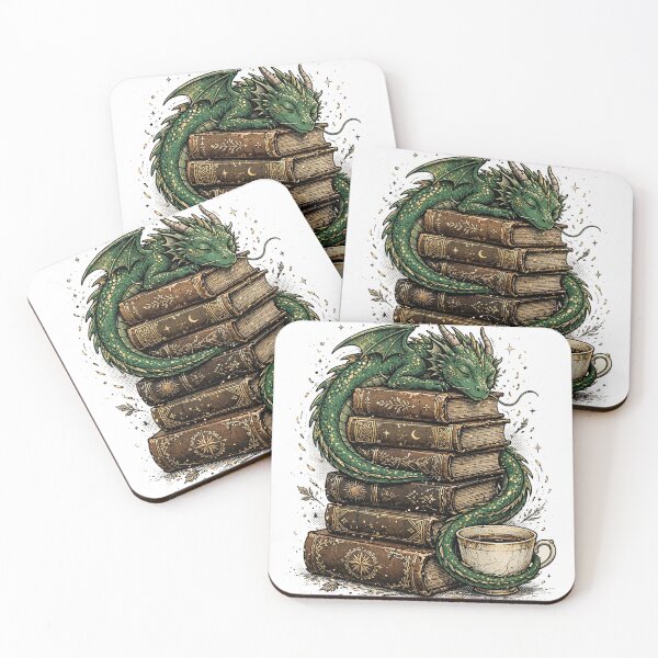Item preview, Book Dragon Hoard – Dark Academia Dragon Sleeping on Books designed and sold by CozyCornerDesigns.