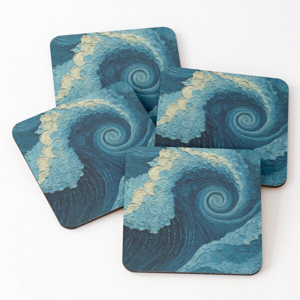 Item preview, Giant Swirling Wave and Tiny White Cat designed and sold by codex401.