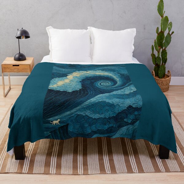 Item preview, Giant Swirling Wave and Tiny White Cat designed and sold by codex401.