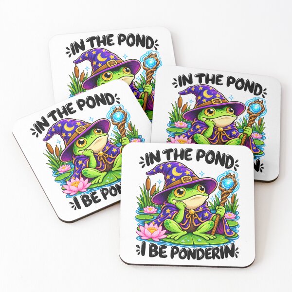 Item preview, Funny Frog Wizard | In the Pond I Be Ponderin | Nerdy Fantasy Humor designed and sold by Aesthetic-Avenue.