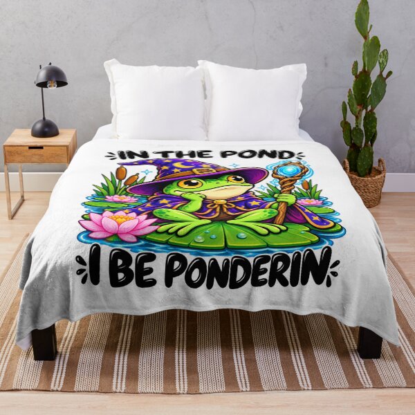 Item preview, Funny Frog Wizard | In the Pond I Be Ponderin | Nerdy Fantasy Humor designed and sold by Aesthetic-Avenue.