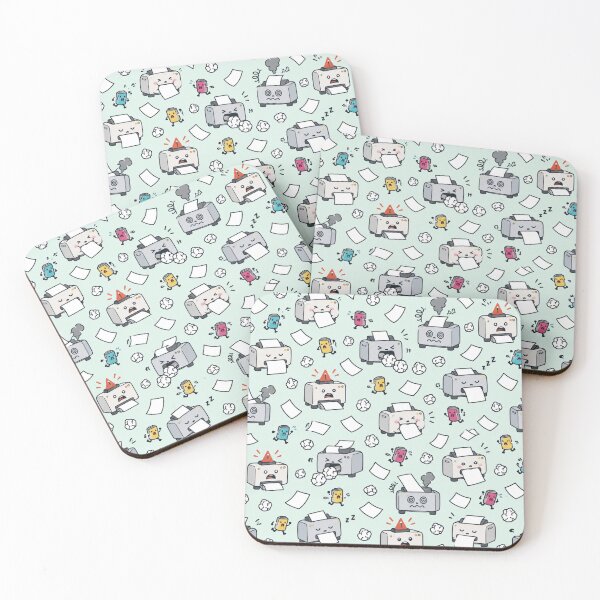 Item preview, Printer Error Funny Pattern | Grumpy Office Printers Eating Paper, Jamming and Smoking designed and sold by DebugLab.