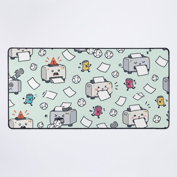 Item preview, Printer Error Funny Pattern | Grumpy Office Printers Eating Paper, Jamming and Smoking designed and sold by DebugLab.