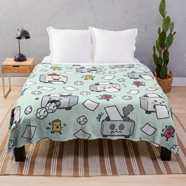 Item preview, Printer Error Funny Pattern | Grumpy Office Printers Eating Paper, Jamming and Smoking designed and sold by DebugLab.