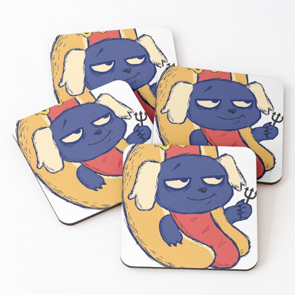 Item preview, Funny Dog Sticker — Hot Dog Wearing Hot Dog Halloween Costume Decal designed and sold by ryleemaxwell.