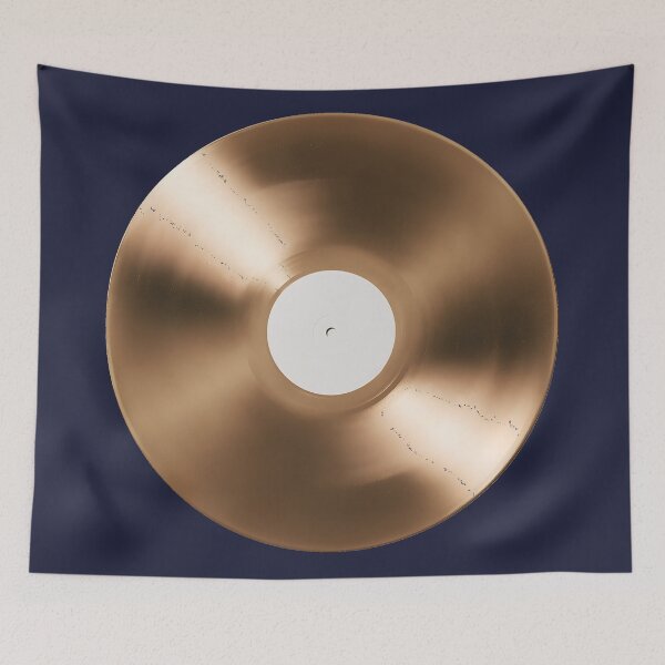 Item preview, Gold Vinyl Record Art Blank White Label Music Design designed and sold by peterdesigns.