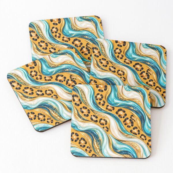 Item preview, Ocean Wild Luxe – Turquoise Leopard Marble designed and sold by annenambiro.