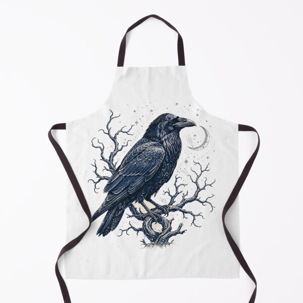 Item preview, Raven and the Moon – Dark Academia Bird Night Sky Detailed designed and sold by CozyCornerDesigns.