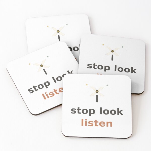 Item preview, Stop Look Listen Sticker | Railroad Crossing Sign Typography Vinyl Decal designed and sold by thezenledger.
