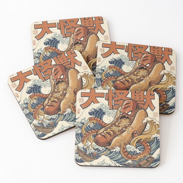 Item preview, The Great Coney Island Hotdog Kraken - Ukiyo-e Wave Monster designed and sold by naesixpackchill.