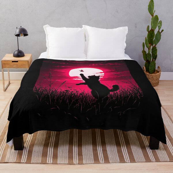 Item preview, Black Cat Chasing Butterfly at Sunset designed and sold by Faissal Thomass.