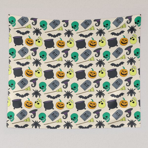Item preview, Halloween icons hand-drawn pattern designed and sold by kalandradesigns.