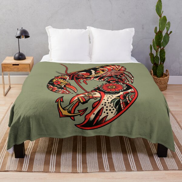 Item preview, Lobster Traditional Tattoo Anchor Flowers Nautical Illustration designed and sold by joannejgg.