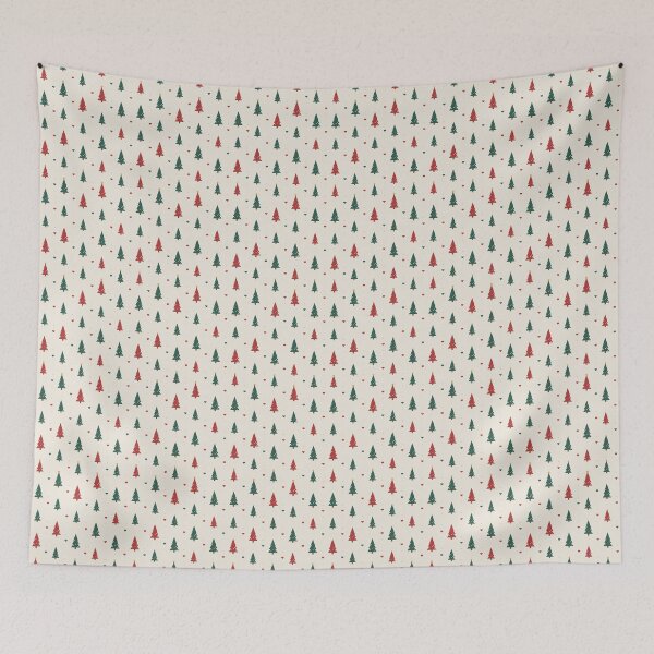 Item preview, Christmas Tree Folk Pattern in Red, Green and Cream designed and sold by Osmose-Studio.