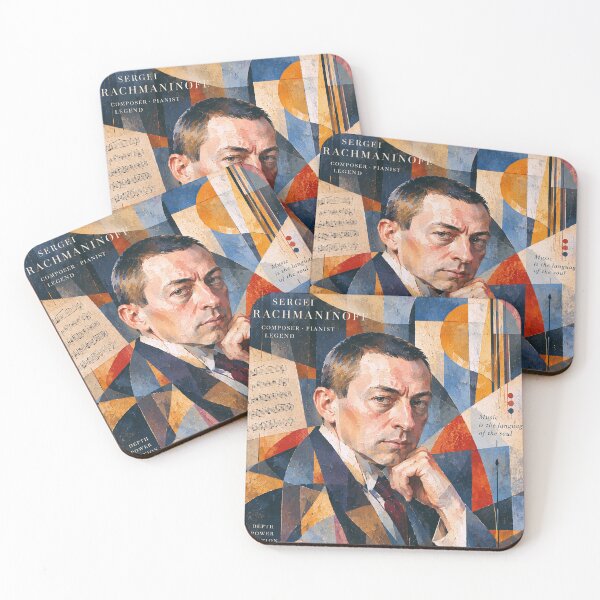 Item preview, Sergei Rachmaninoff Painting – Romantic Era Piano Virtuoso designed and sold by GalleryKauffeld.