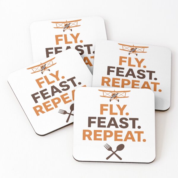 Item preview, Fly. Feast. Repeat. - Vintage Biplane Thanksgiving Typography designed and sold by EMaviation_.