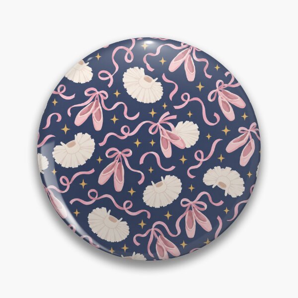 Item preview, Ballet Pattern Pointe Shoes Tutus Navy Pink designed and sold by Fanverse Merchandise.