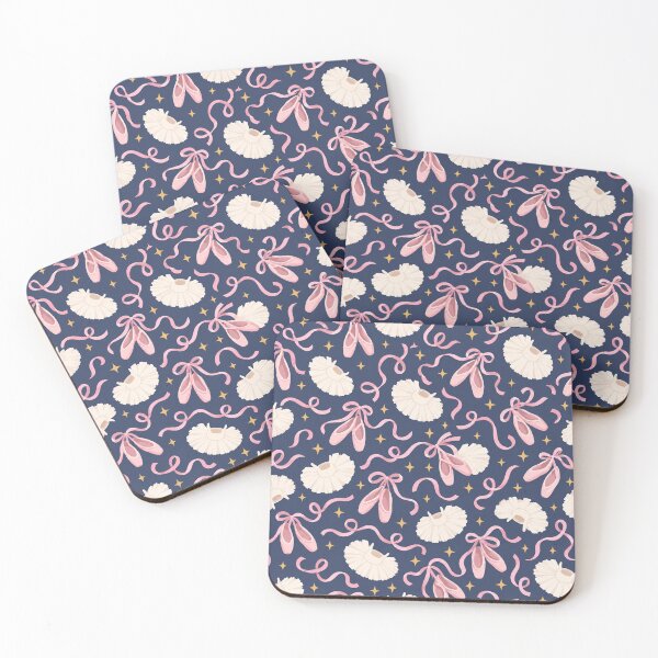 Item preview, Ballet Pattern Pointe Shoes Tutus Navy Pink designed and sold by Fanverse Merchandise.