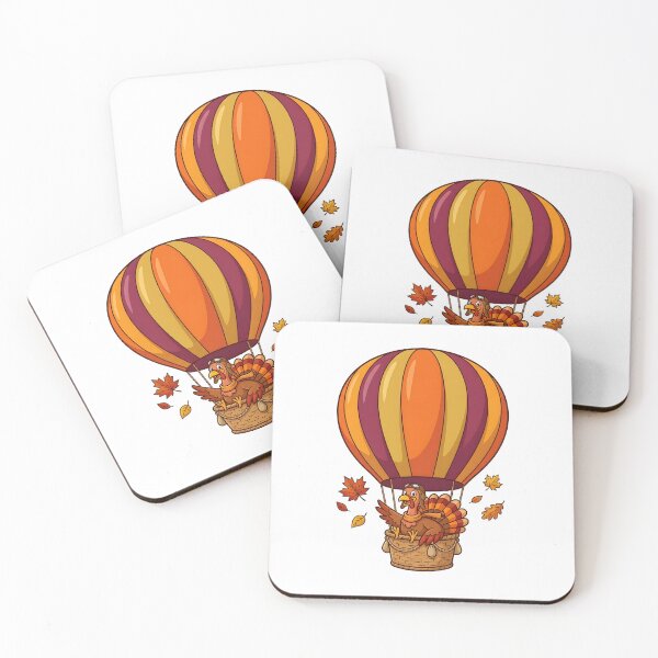 Item preview, Turkey in a Hot Air Balloon - Cute Thanksgiving Autumn Flight designed and sold by EMaviation_.