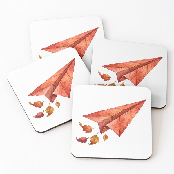 Item preview, Red Maple Leaf Paper Airplane - Watercolor Autumn Leaves Flight designed and sold by EMaviation_.