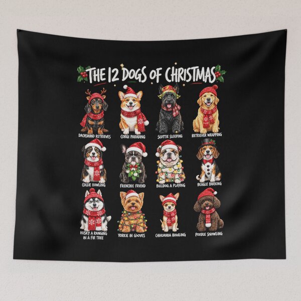 Item preview, The 12 Dogs of Christmas festive design designed and sold by rafaeltto.