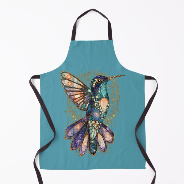 Item preview, Hummingbird Stained Glass Galaxy Wings Gold Filigree Celestial Illustration designed and sold by joannejgg.