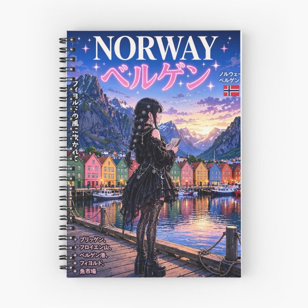Item preview, Bergen, Norway — The Gothic Witch of the Emerald Fjords. designed and sold by DibujandoPorfa.