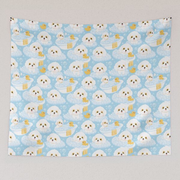 Item preview, Kawaii Puppy Bath Time Bubbles Rubber Duck designed and sold by NicolasGlowArt.