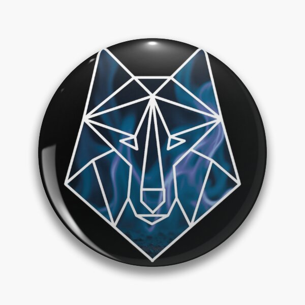 Item preview, Geometric Blue Fire Wolf Head - Modern Minimalist Animal Art designed and sold by Genkiess.