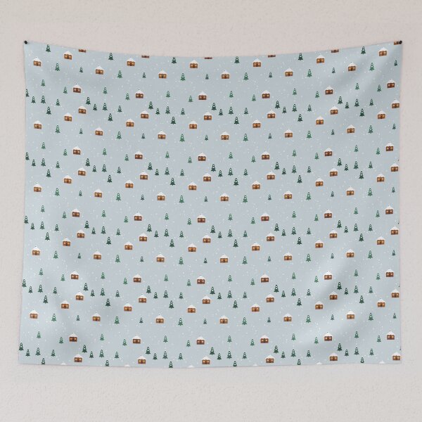 Item preview, Cold Winter Scene of Snowy Cabins and Pine Trees designed and sold by Osmose-Studio.