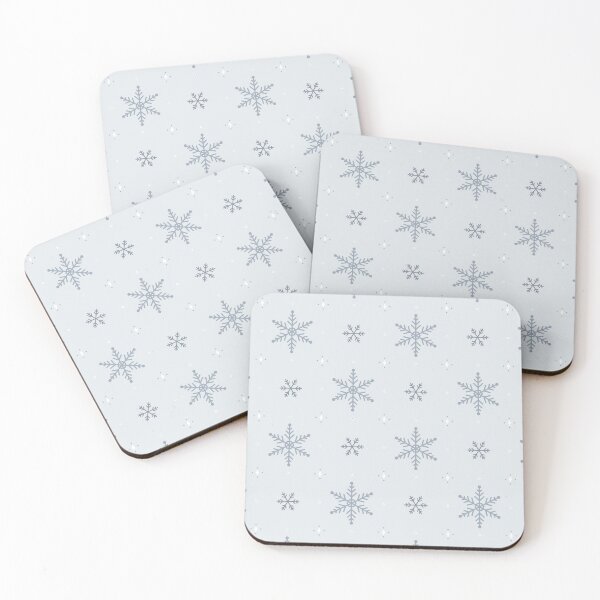 Item preview, Snowflakes Aesthetic in Soft Slate Blue on Pale Grey designed and sold by Osmose-Studio.