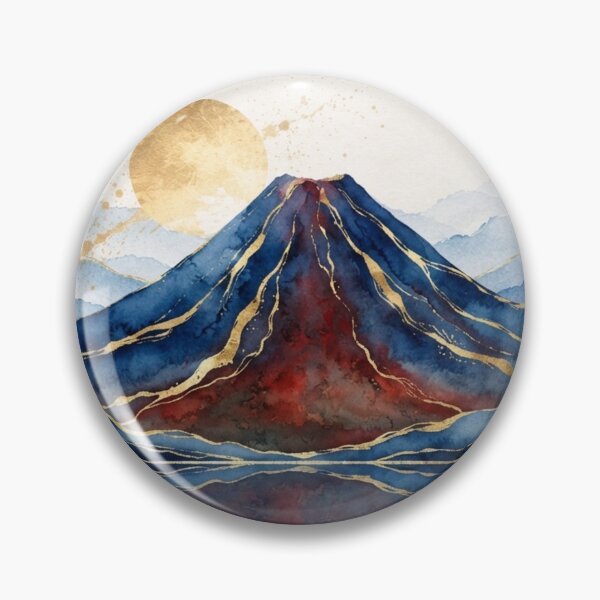Item preview, Maipo Volcano at Laguna del Diamante - Watercolor by Mendoza designed and sold by Esencia Argentina.
