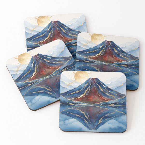 Item preview, Maipo Volcano at Laguna del Diamante - Watercolor by Mendoza designed and sold by Esencia Argentina.
