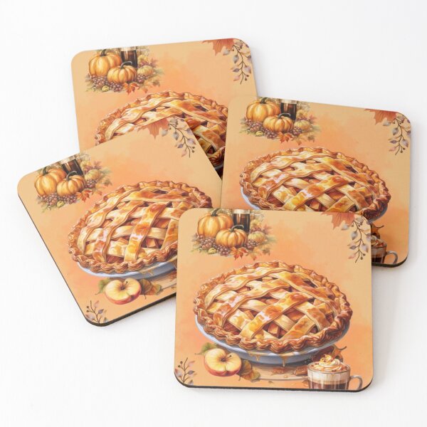 Item preview, Happy Thanksgiving Apple Pie Still Life — Cozy Autumn Harvest Watercolor Art designed and sold by LYAN-STORE.