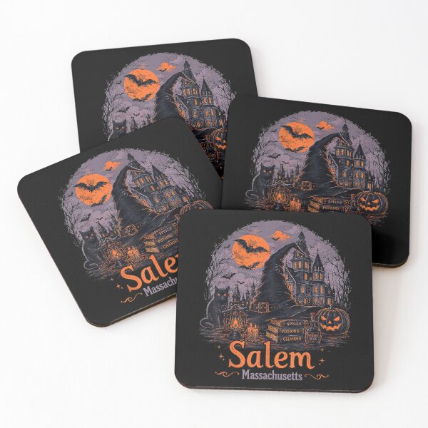 Item preview, Salem Massachusetts Vintage Witch Hat Cat Spooky Halloween designed and sold by Taniyah Gomes.