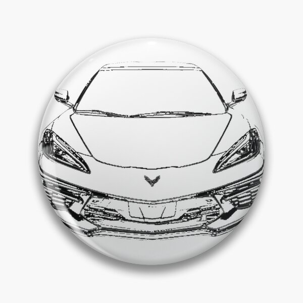 Item preview, Black Sketch Illustration of a Classic Corvette C Car designed and sold by estefano1989.