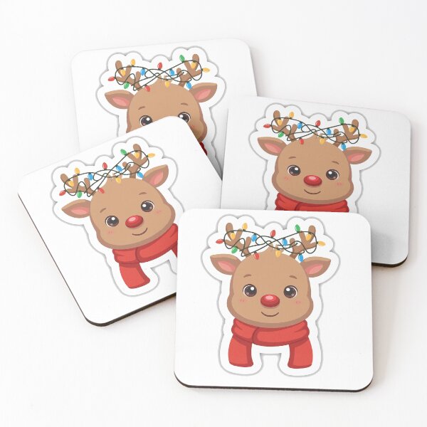 Item preview, Cute Baby Reindeer with Christmas Lights designed and sold by AtlasEtErable.