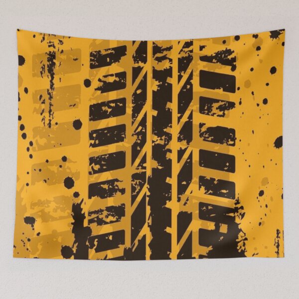 Item preview, Grunge Tire Track Texture — Offroad Orange & Black Dirt Splash Art designed and sold by LYAN-STORE.